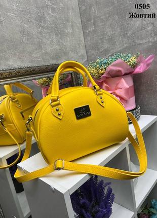 Женская стильная и качественная сумка из эко кожи темная желтая