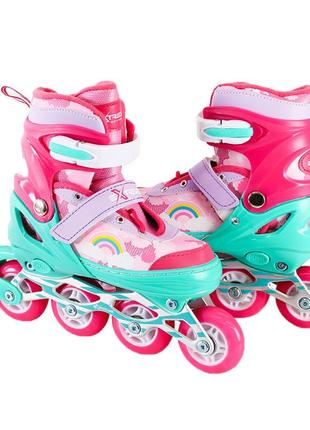 Детские ролики extreme motion rl2430(pink светящиеся колеса розовый s лучшая цена на pokuponline