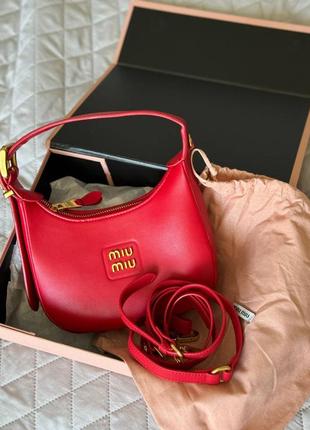 Сумка женская кожаная miu miu красная