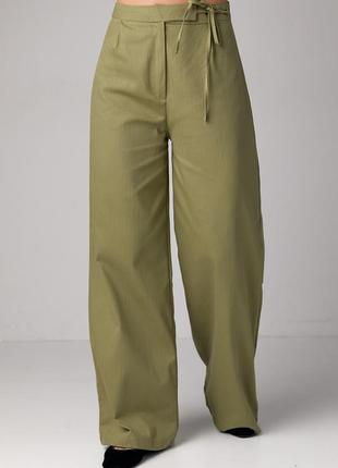 Жіночі класичні штани в ялинку — хакі колір, m (є розміри)