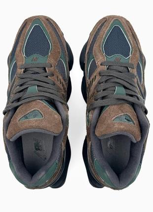 New balance 9060 brown/dark green4 фото