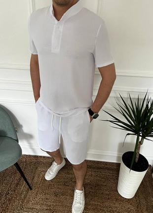Чоловічій легкий повсякденний літній костюм сорочка + шорти
