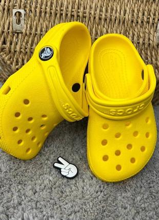 Дитячі крокси сабо crocs classic kids yellow усі розміри у наявності джибітси