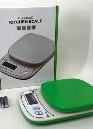 Ваги кухонні з плоскою платформою qz-158 5кг, точні кухонні ваги. колір: зелений7 фото