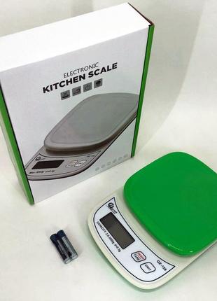 Ваги кухонні з плоскою платформою qz-158 5кг, точні кухонні ваги. колір: зелений6 фото