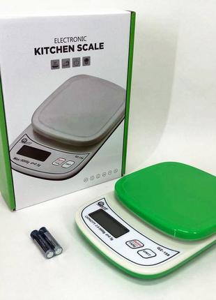 Ваги кухонні з плоскою платформою qz-158 5кг, точні кухонні ваги. колір: зелений5 фото
