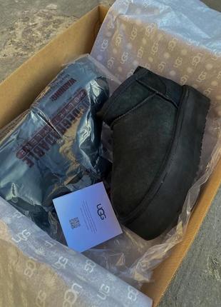 Зимние женские ботинки ugg ultra mini platform black premium