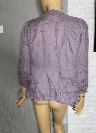 Льняная блуза оригинального кроя удлиненная блузка с шнуровкой лен^2, xl2 фото