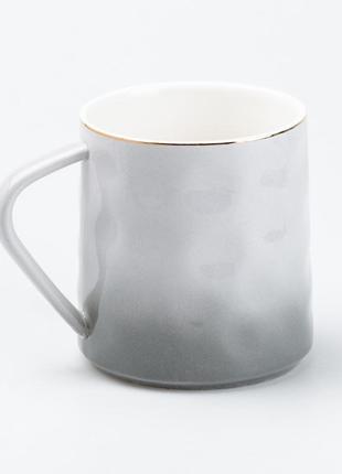 Чашка керамічна 400 мл для чаю та кави сіра1 фото