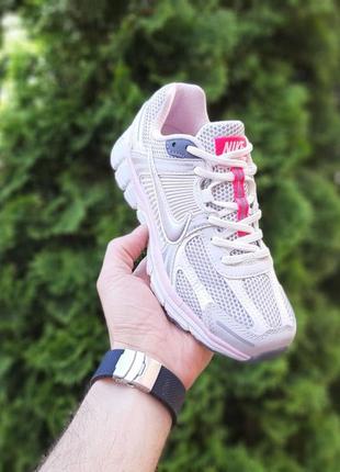Nike vomero 5 белые с серым и розовым
