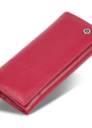 Сливово-красный классический кошелек с фиксацией на кнопку из натуральной кожи boston b233