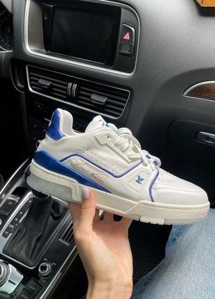 Жіночі кросівки louis vuitton lv trainer "white/blue" 37