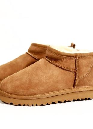 Зимние ботинки ugg classic ultra mini chestnut