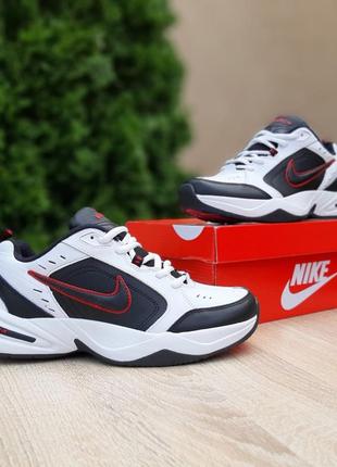 Nike air monarch білі з чорним з червоним