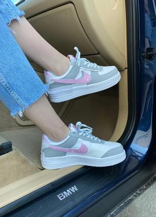 Женские кроссовки nike air force 1 shadow pink/grey