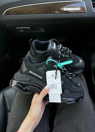 Женские кроссовки balenciaga triple s clear sole black