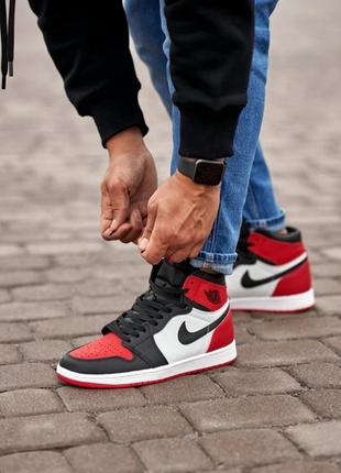 Кроссовки nike jordan retro 1 high “bred toe”