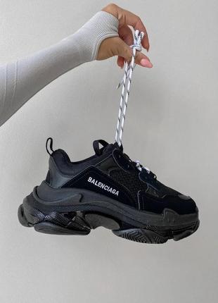 Женские кроссовки balenciaga triple s clear sole  black