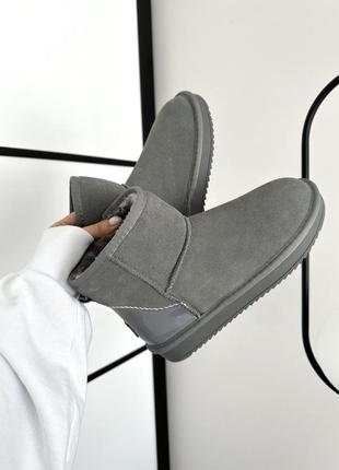 Зимові жіночі черевики ugg mini cool grey lacquer 💙