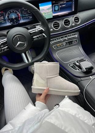 Зимові жіночі черевики ugg mini grey (лак.п'ята)