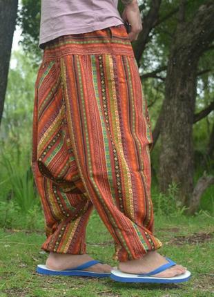 Мужские штаны с мотней для йоги и медитации алладины полосатые l2 фото