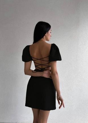 Жіноча сукня зі шнуровкою на спині та зборкою на грудях,розмір : xs-s, m-l2 фото