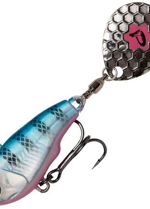 Тейл-спінер savage gear fat tail spin 8cm 24g sinking blue silver pink