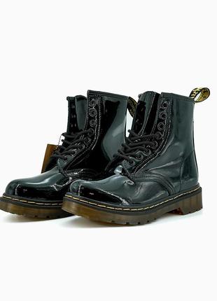 Ботинки dr. martens patent black no logo