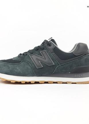 New balance 574 сірі на бежевій