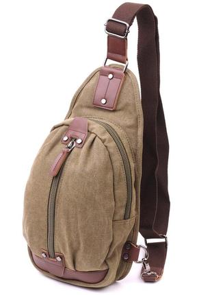 Оригинальная мужская сумка через плечо из текстиля 21254 vintage оливковая