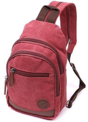 Мужская стильная сумка через плечо с уплотненной спинкой vintagе 22175 бордовый
