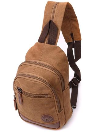 Оригинальная сумка для мужчин через плечо с уплотненной спинкой vintagе 22177 коричневый