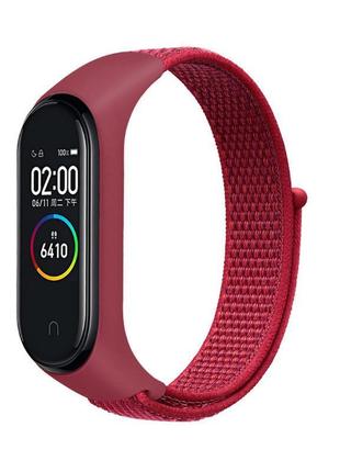 Ремешок original design nylon strap для фитнес-браслета xiaomi mi band 5, mi band 6, red wine