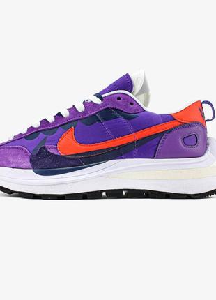 Чоловічі кросівки sacai x nike vaporwaffle "dark iris"7 фото