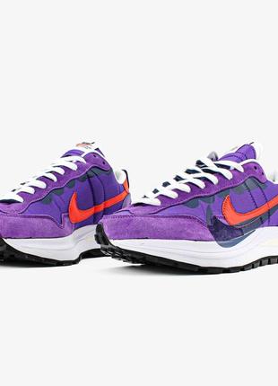 Чоловічі кросівки sacai x nike vaporwaffle "dark iris"8 фото