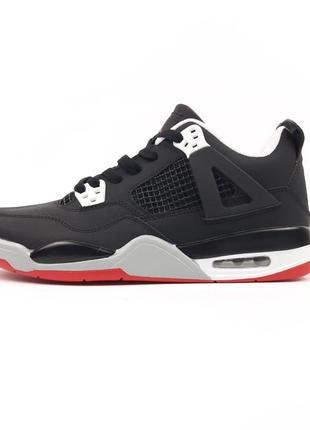 Nike air jordan 4 чорні з червоним