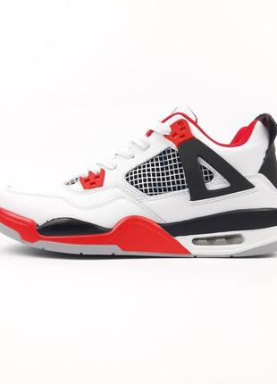 Nike air jordan 4 білі з червоним