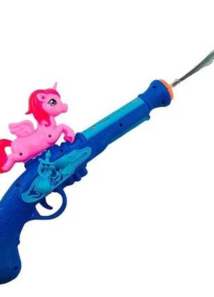 Дитячий пістолет голубий єдиноріг k843 blue