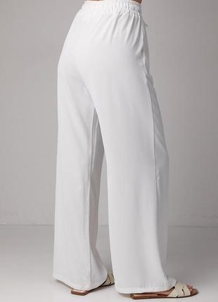 Свободные штаны на резинке с завязками - молочный цвет, s (есть размеры)2 фото