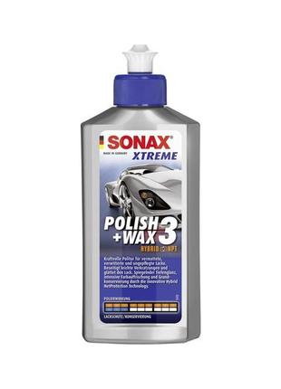 Поліроль sonax xtreme polish wax 3 hybrid npt, з воском, 250 мл