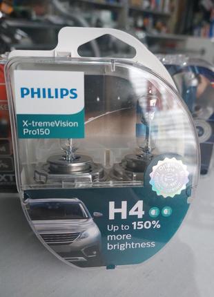 Автолампа philips x-tremevision pro150 h4