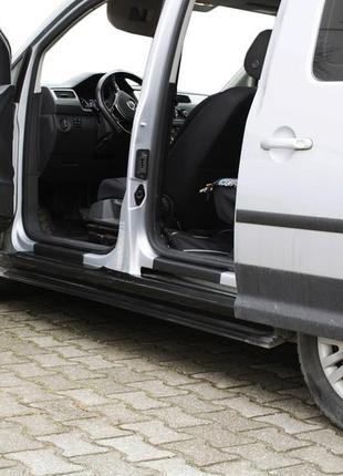 Накладки на дверные пороги eurocap (2 шт, abs) для volkswagen caddy 2015-2020 гг
