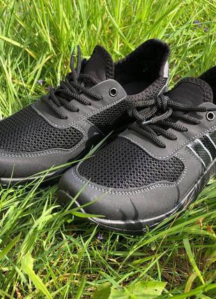 Чоловічі кросівки літо чорний 45 розмір. кросівки сітка сіточка чоловічі. колір: чорний7 фото