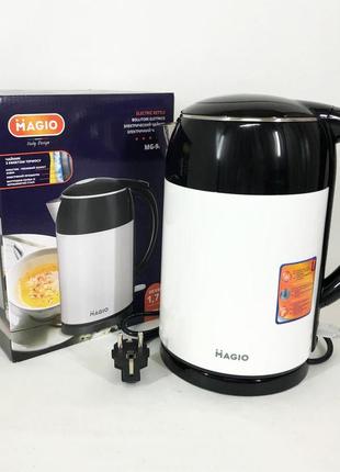 Электрочайник-термос magio mg-985, 1.7л, стильный электрический чайник, электронный чайник