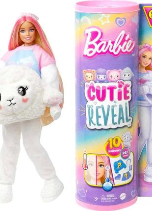 Лялька барбі зі світлим волоссям і костюмом ягняти barbie cutie reveal & lamb costume