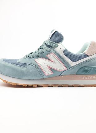 New balance 574 блакитні з рожевим