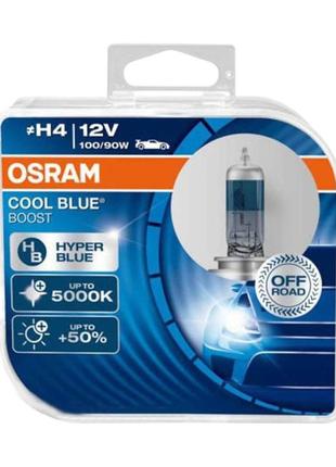 Лампа галогенная osram cool blue boost 12в h4 100/90вт 62193cbbhcb