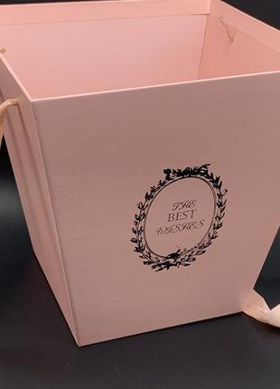 Шляпочные коробки для цветов подарочные флористические цвет розовый. 25х24см
