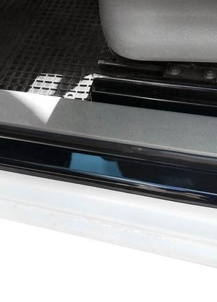 Накладки на дверные пороги (abs-пластик) 3 шт, мат для volkswagen caddy 2015-2020 гг