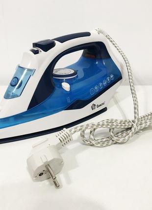 Электрический утюг с керамической подошвой domotec ms-2202 ручной паровой утюг-очиститель. цвет: синий